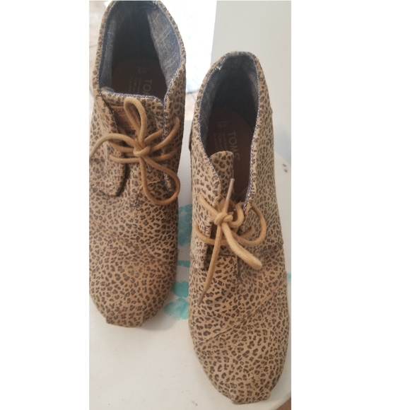 Toms Leopard print Wedges Size 9 - Picture 6 of 7